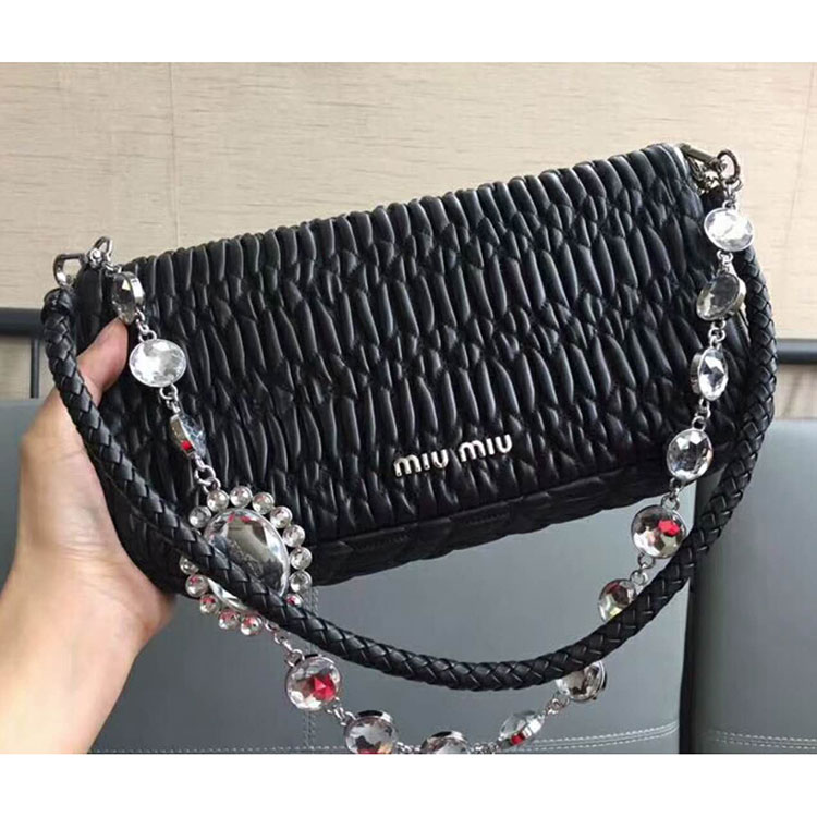 2018 LEATHER MIU MIU ICONIC CRYSTAL BAG