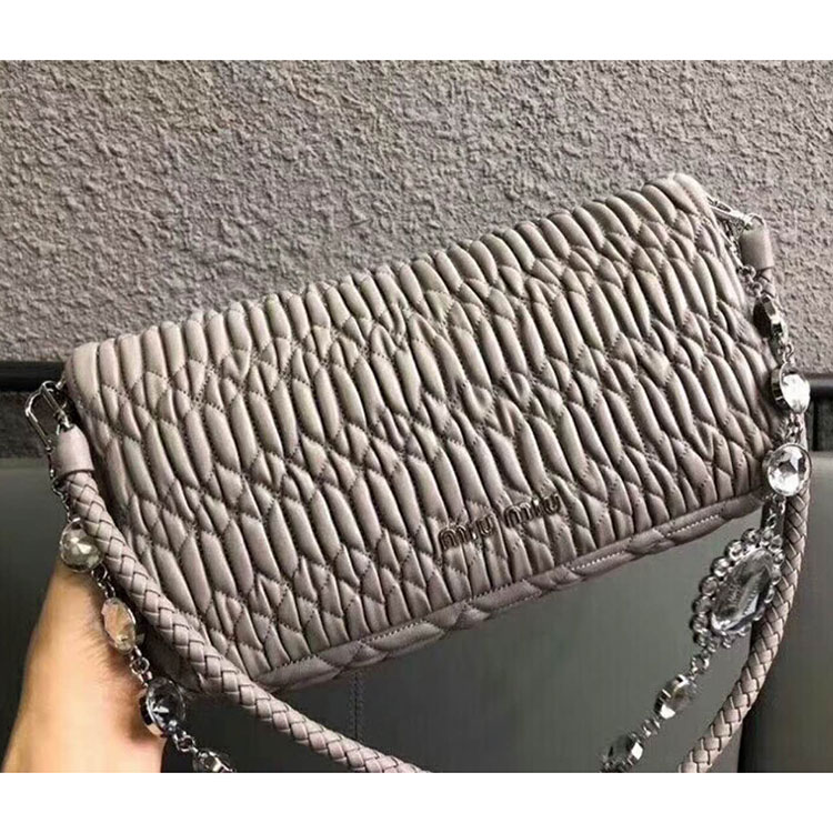 2018 LEATHER MIU MIU ICONIC CRYSTAL BAG