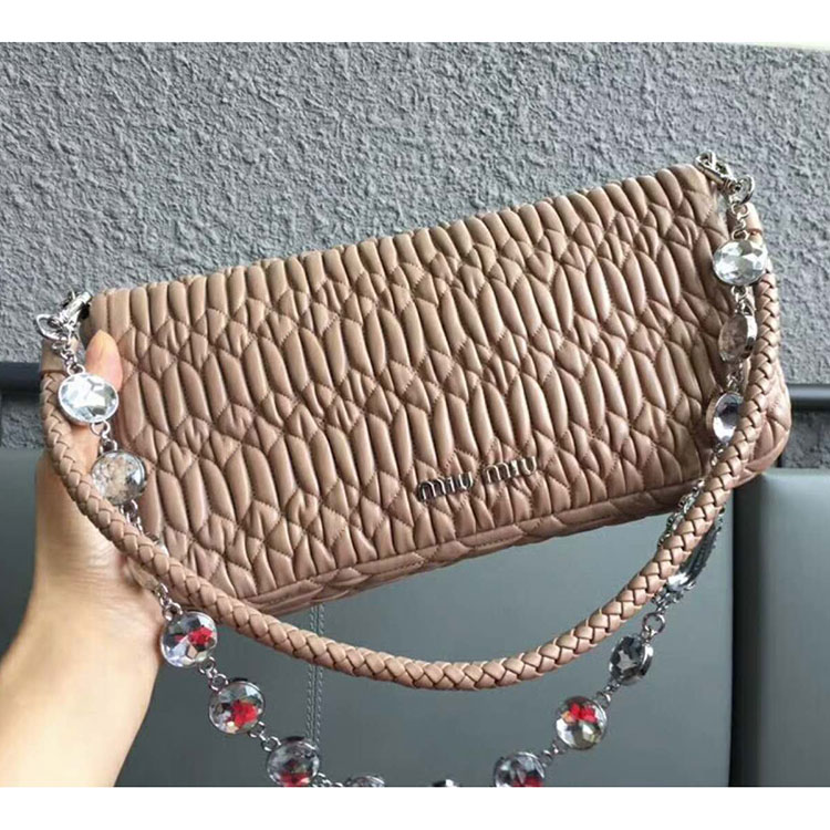 2018 LEATHER MIU MIU ICONIC CRYSTAL BAG