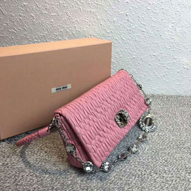 2018 LEATHER MIU MIU ICONIC CRYSTAL BAG