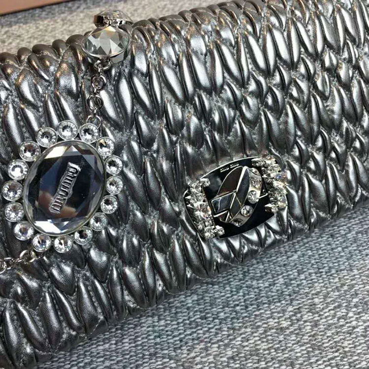 2018 LEATHER MIU MIU ICONIC CRYSTAL BAG