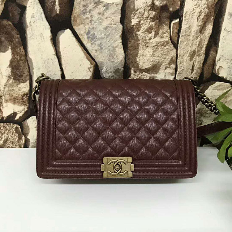 2018 Le Boy Chanel Flap Shoulder Bag in Original Caviar Leather A67088