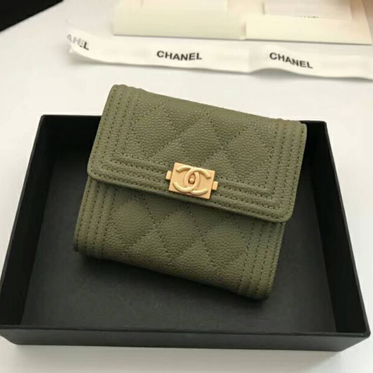 2018 Le Boy Chanel Matelasse Tri-Fold Wallet