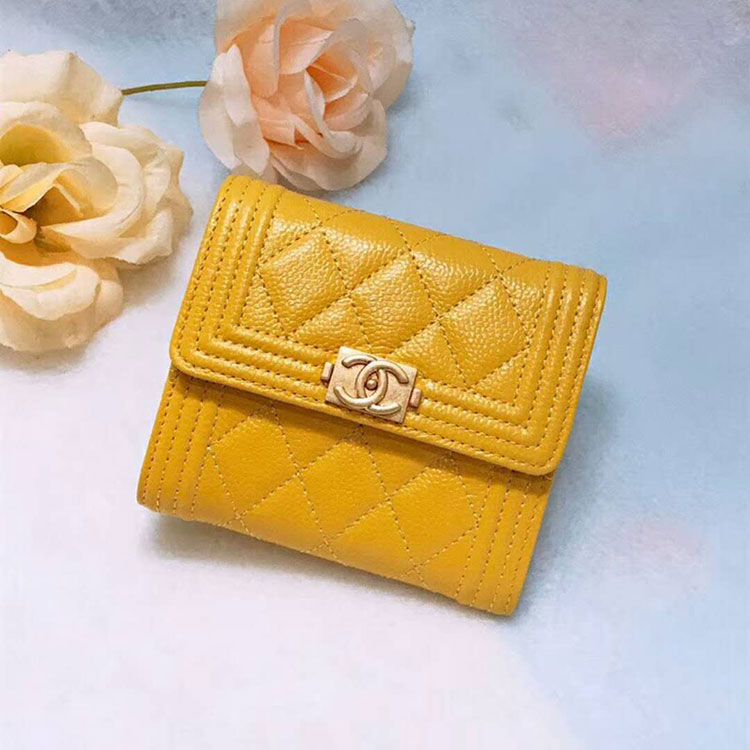 2018 Le Boy Chanel Matelasse Tri-Fold Wallet