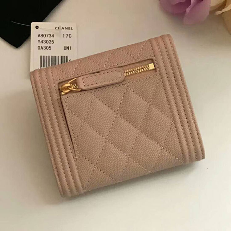 2018 Le Boy Chanel Matelasse Tri-Fold Wallet