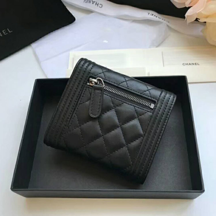 2018 Le Boy Chanel Matelasse Tri-Fold Wallet