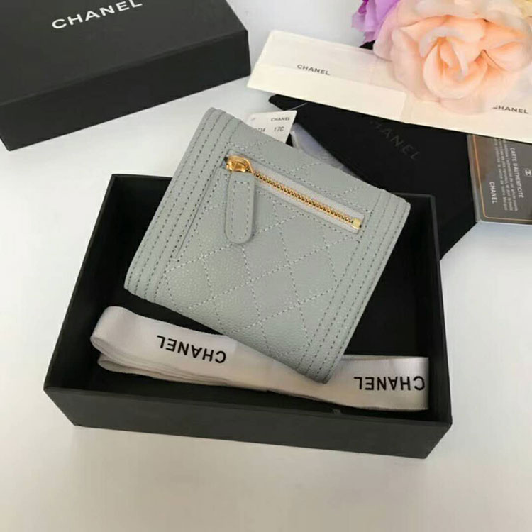 2018 Le Boy Chanel Matelasse Tri-Fold Wallet