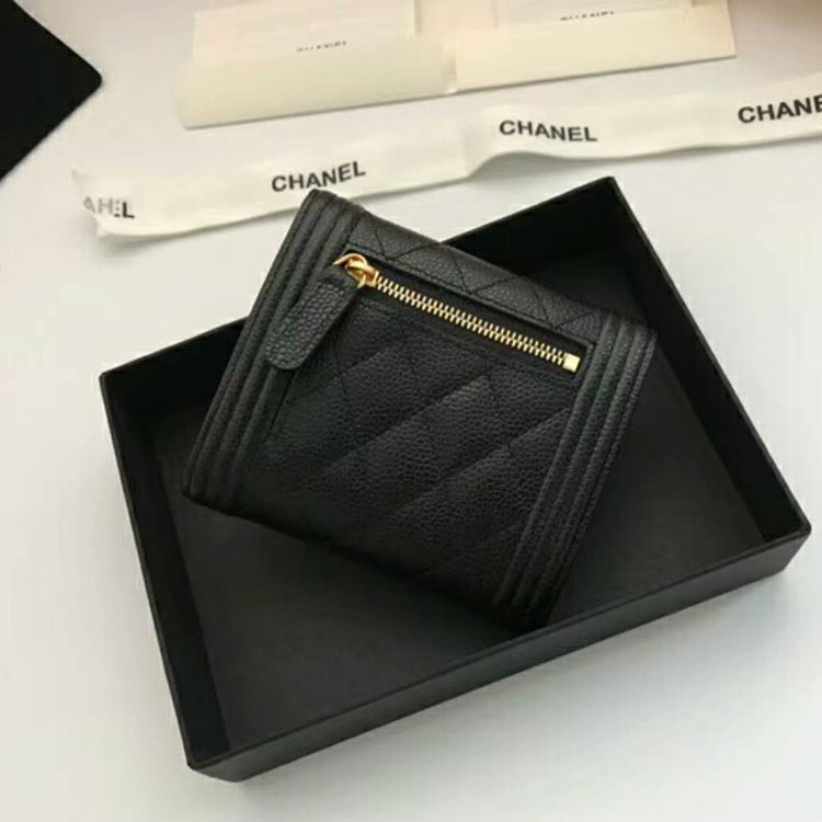 2018 Le Boy Chanel Matelasse Tri-Fold Wallet