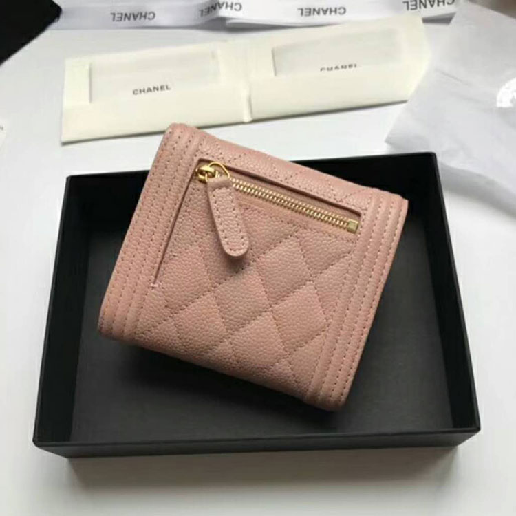 2018 Le Boy Chanel Matelasse Tri-Fold Wallet