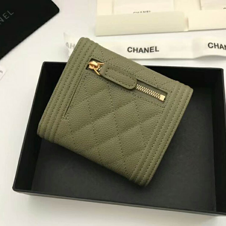 2018 Le Boy Chanel Matelasse Tri-Fold Wallet