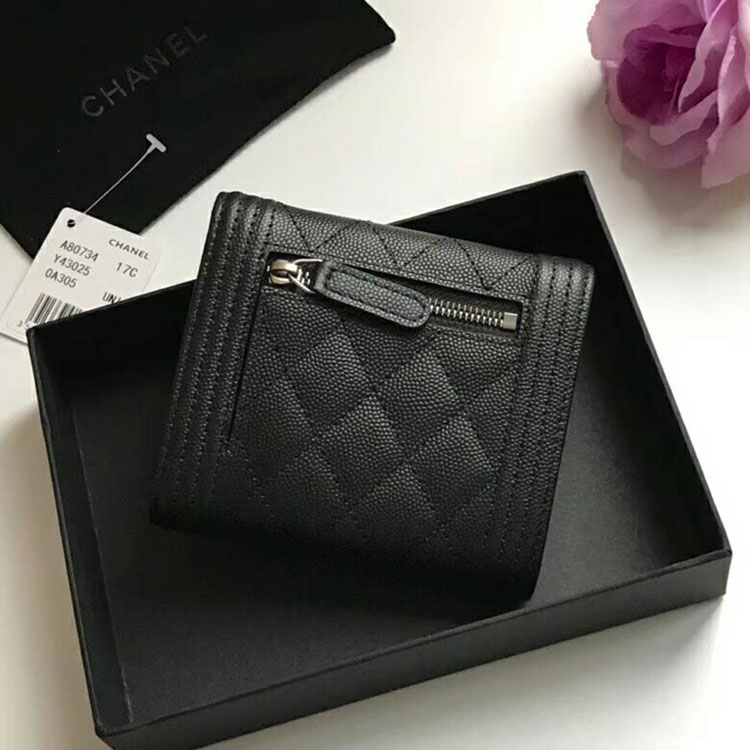 2018 Le Boy Chanel Matelasse Tri-Fold Wallet