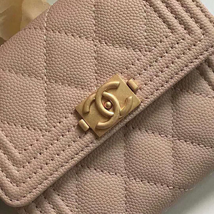 2018 Le Boy Chanel Matelasse Tri-Fold Wallet