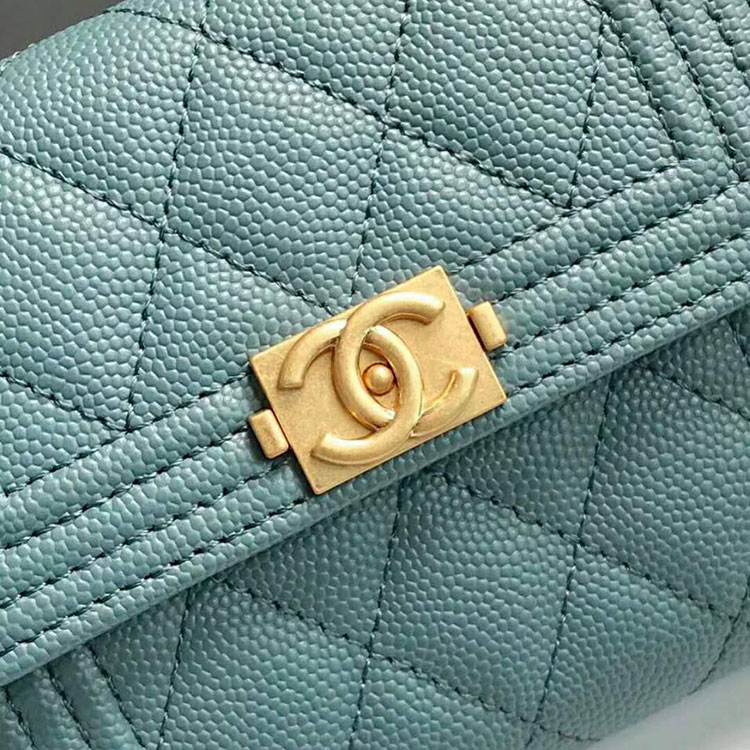 2018 Le Boy Chanel Matelasse Tri-Fold Wallet