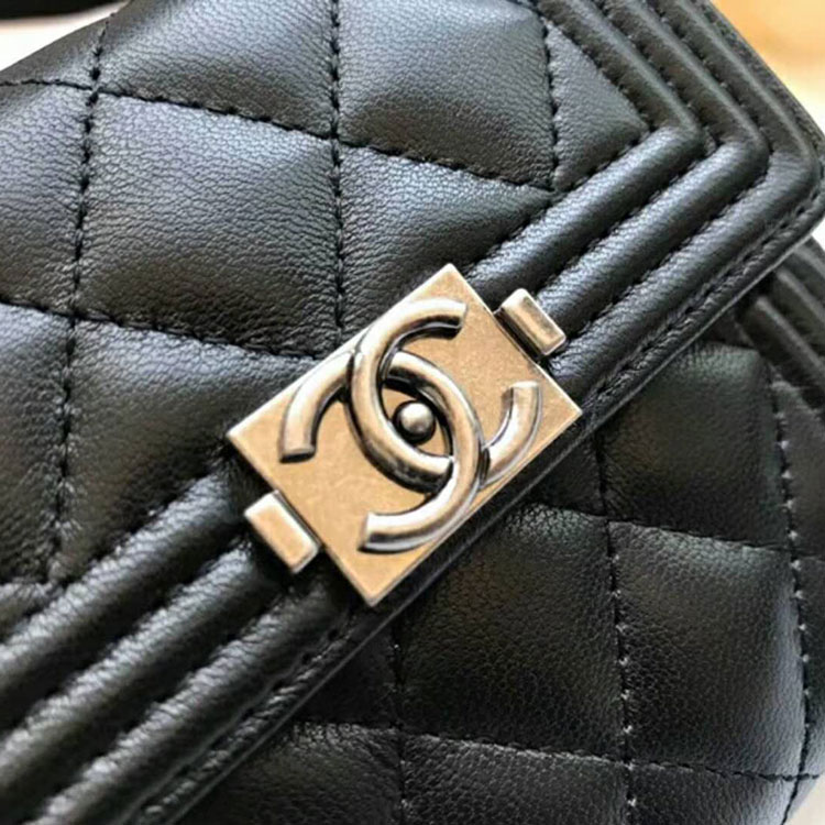 2018 Le Boy Chanel Matelasse Tri-Fold Wallet