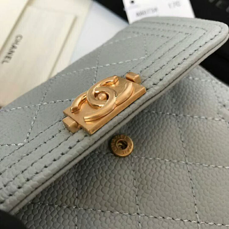 2018 Le Boy Chanel Matelasse Tri-Fold Wallet