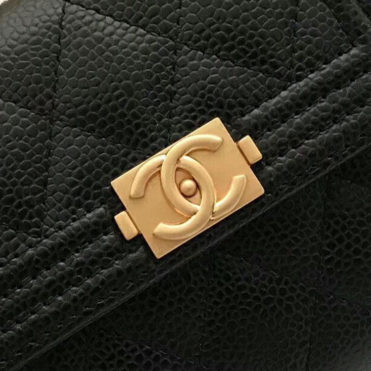 2018 Le Boy Chanel Matelasse Tri-Fold Wallet