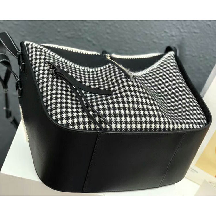 2018 Loewe Hammock Tweed Small Bag Black&White