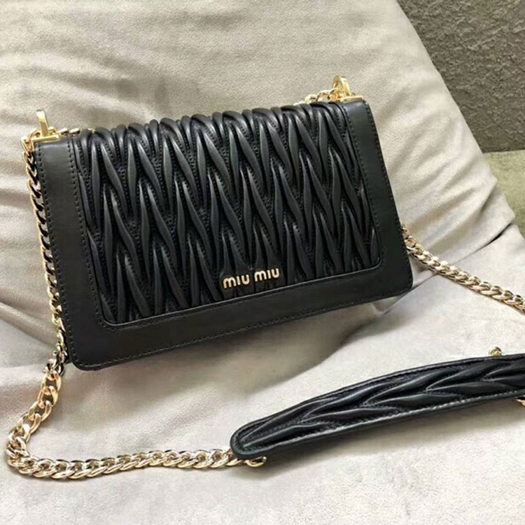 2018 MIU CONFIDENTIAL MATELASSE LEATHER BAG