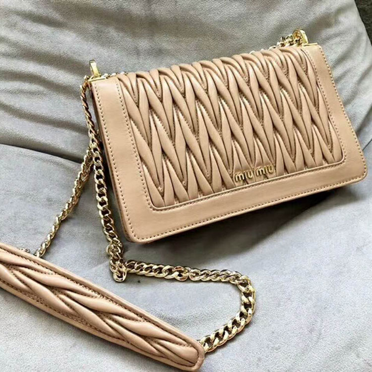 2018 MIU CONFIDENTIAL MATELASSE LEATHER BAG