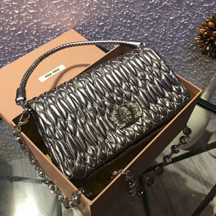 2018 MIU MIU CRYSTAL LEATHER BAG