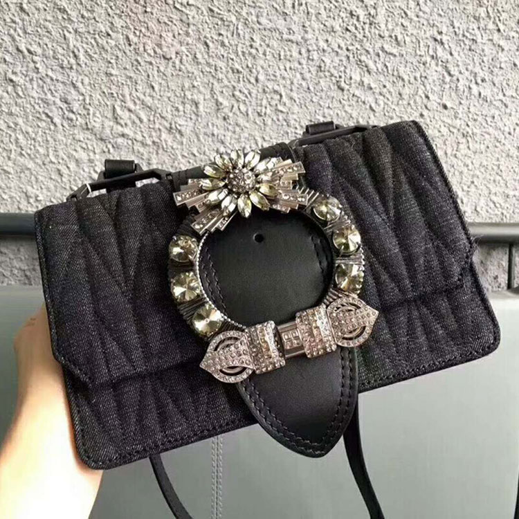 2018 Miu Miu LADY Denim SHOULDER BAG