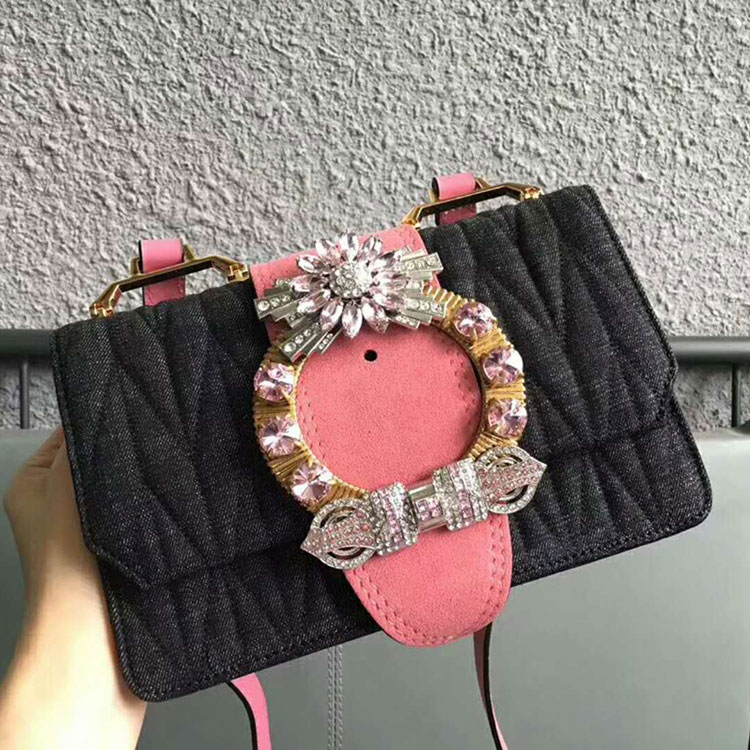 2018 Miu Miu LADY Denim SHOULDER BAG