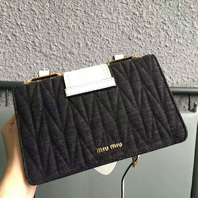 2018 Miu Miu LADY Denim SHOULDER BAG