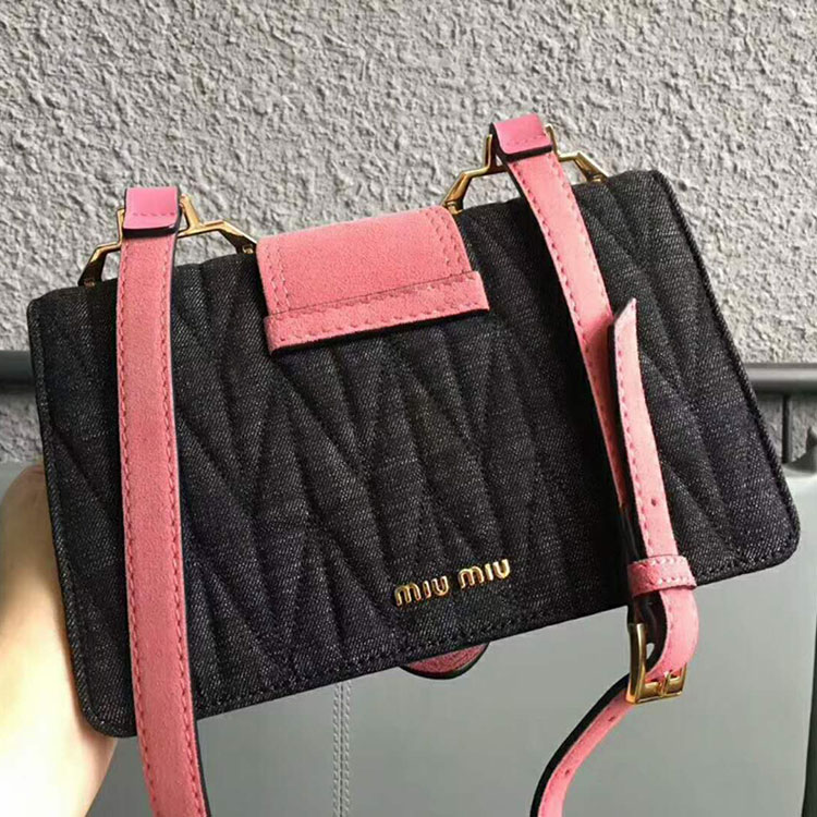 2018 Miu Miu LADY Denim SHOULDER BAG