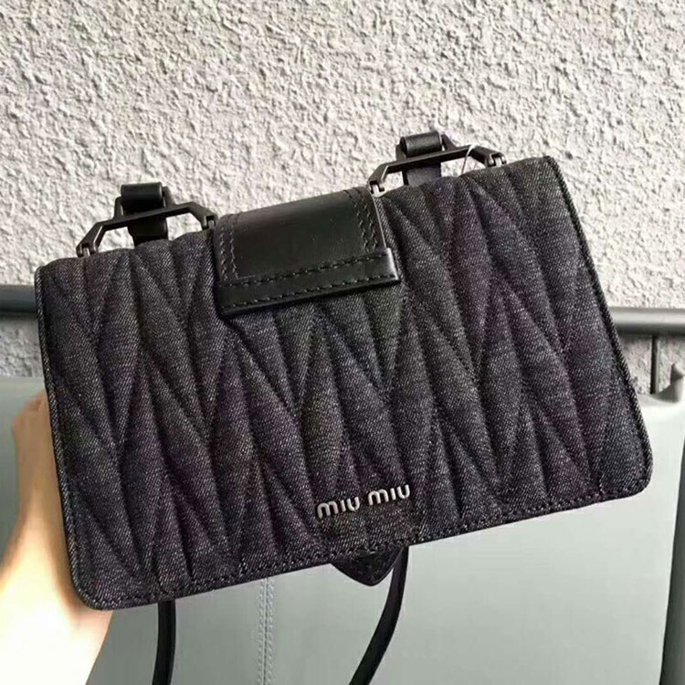 2018 Miu Miu LADY Denim SHOULDER BAG