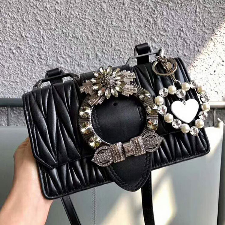 2018 Miu Miu LADY MATELASSE LEATHER SHOULDER BAG