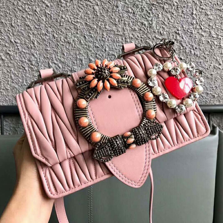 2018 Miu Miu LADY MATELASSE LEATHER SHOULDER BAG