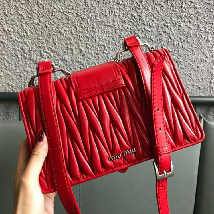 2018 Miu Miu LADY MATELASSE LEATHER SHOULDER BAG