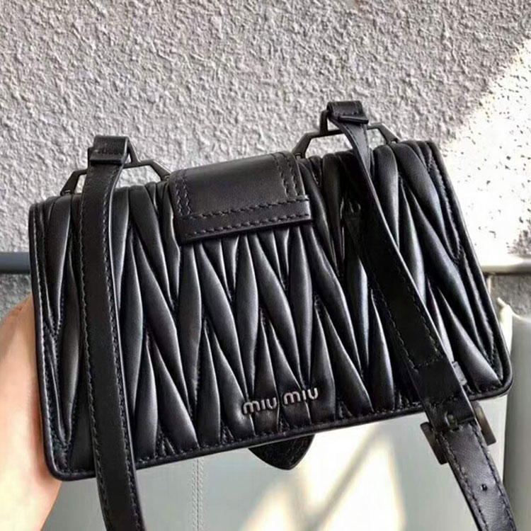 2018 Miu Miu LADY MATELASSE LEATHER SHOULDER BAG