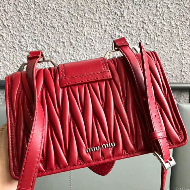 2018 Miu Miu LADY MATELASSE LEATHER SHOULDER BAG