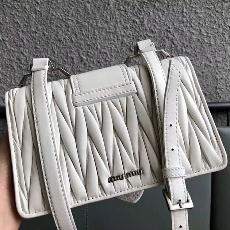 2018 Miu Miu LADY MATELASSE LEATHER SHOULDER BAG