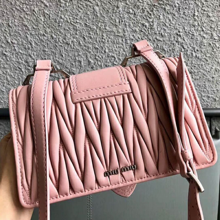 2018 Miu Miu LADY MATELASSE LEATHER SHOULDER BAG