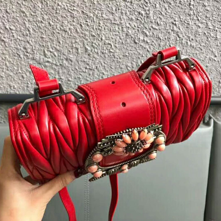 2018 Miu Miu LADY MATELASSE LEATHER SHOULDER BAG