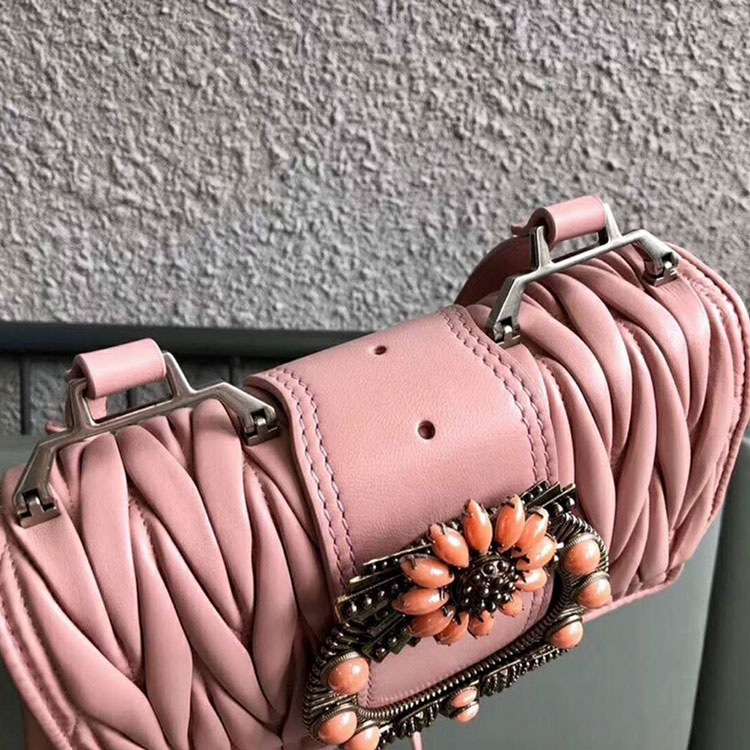 2018 Miu Miu LADY MATELASSE LEATHER SHOULDER BAG