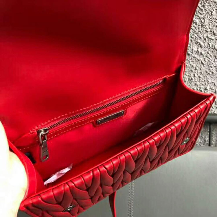 2018 Miu Miu LADY MATELASSE LEATHER SHOULDER BAG