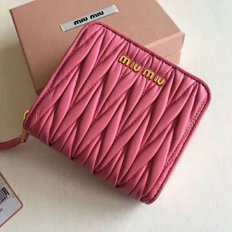 2018 Miu Miu MADRAS GOAT LEATHER WALLET