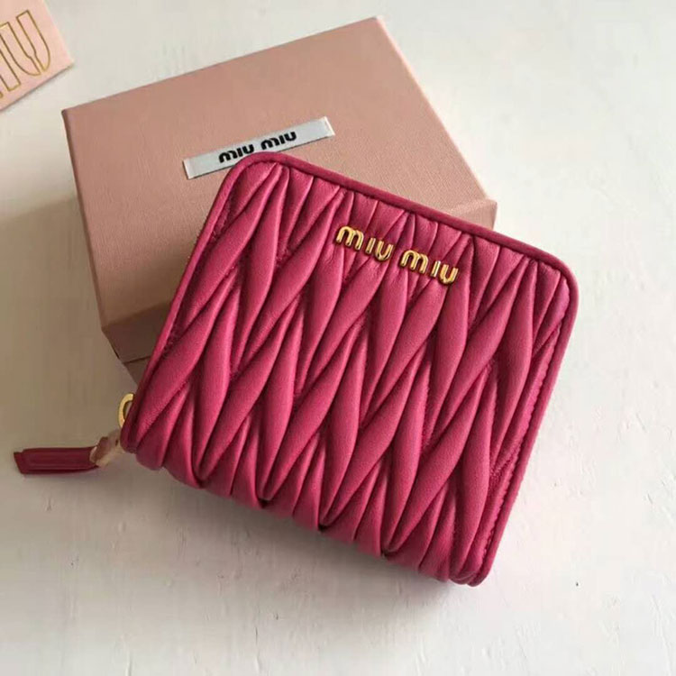 2018 Miu Miu MADRAS GOAT LEATHER WALLET