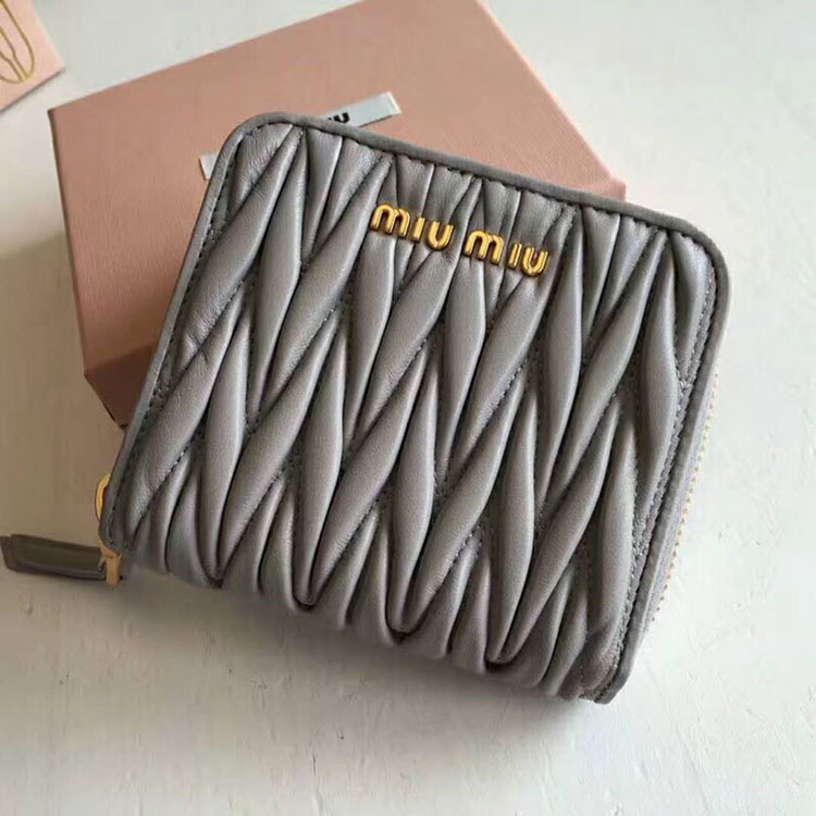 2018 Miu Miu MADRAS GOAT LEATHER WALLET