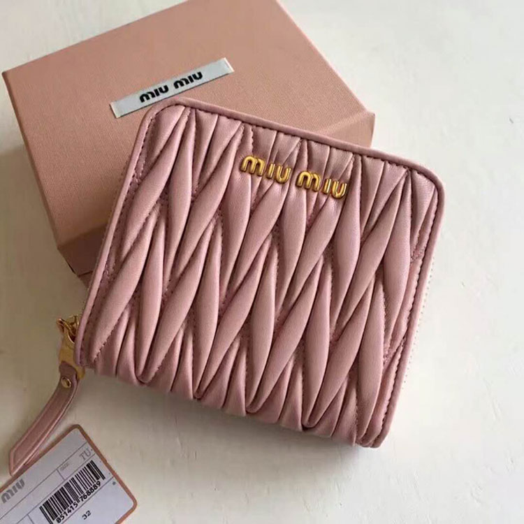 2018 Miu Miu MADRAS GOAT LEATHER WALLET