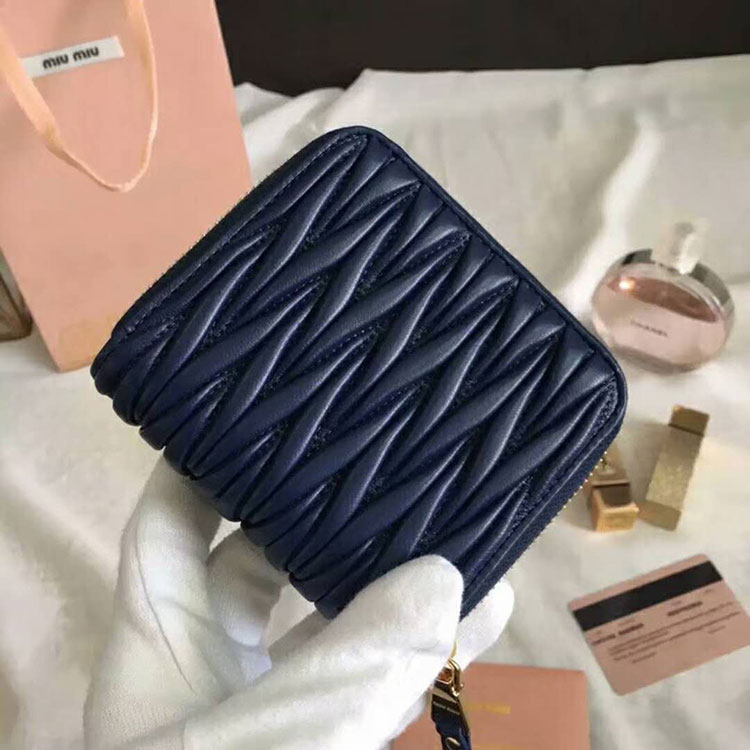 2018 Miu Miu MADRAS GOAT LEATHER WALLET