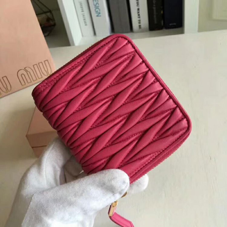 2018 Miu Miu MADRAS GOAT LEATHER WALLET