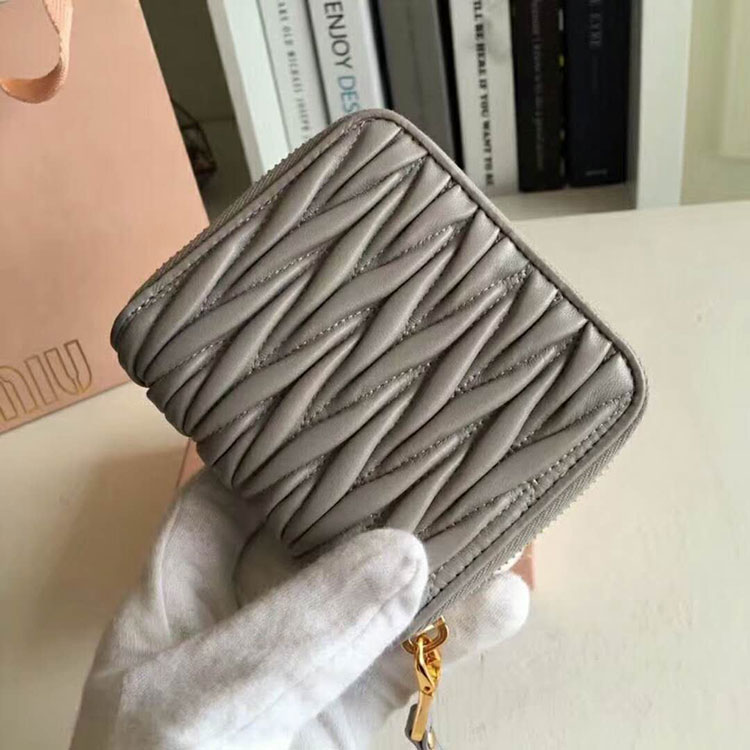 2018 Miu Miu MADRAS GOAT LEATHER WALLET