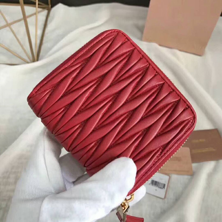 2018 Miu Miu MADRAS GOAT LEATHER WALLET