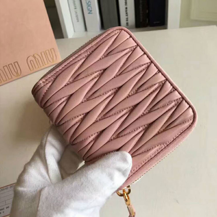 2018 Miu Miu MADRAS GOAT LEATHER WALLET