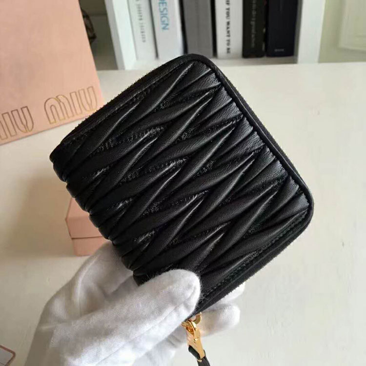 2018 Miu Miu MADRAS GOAT LEATHER WALLET