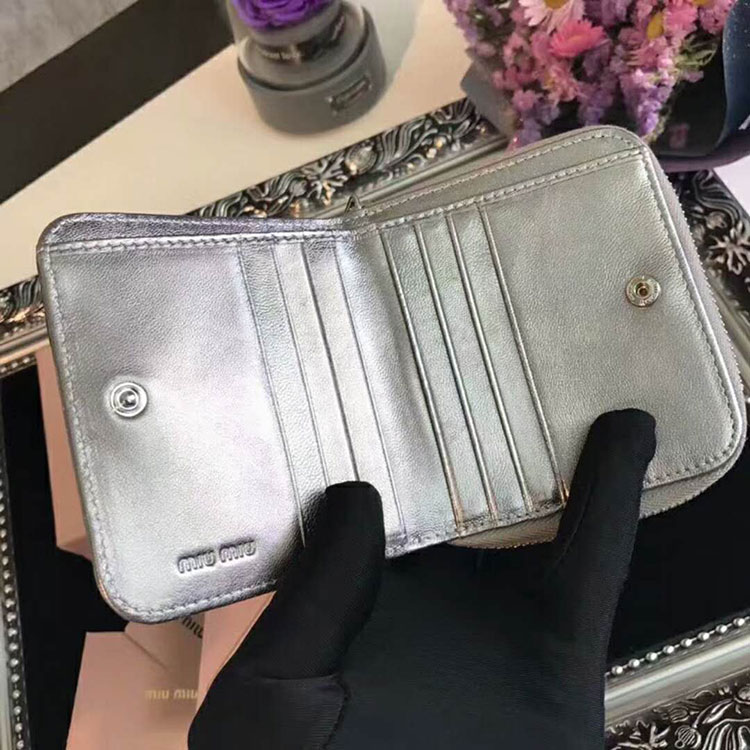 2018 Miu Miu MADRAS GOAT LEATHER WALLET